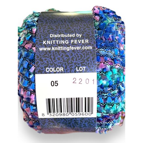 3 Balls Knitting Fever SPICE Eyelash Flutter Yarn | 05 Blue Pink | Made in Italy - Picture 4 of 7